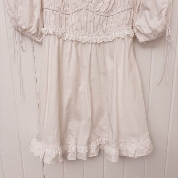 For Love and Lemons Jackson Mini Dress White Size Medium - Picture 6 of 12